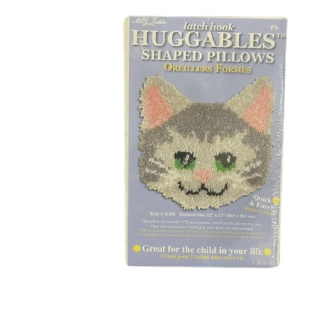 MCG Textiles Huggable Shaped Pillows Kitty Kat 36200 Latch Hook Kit New